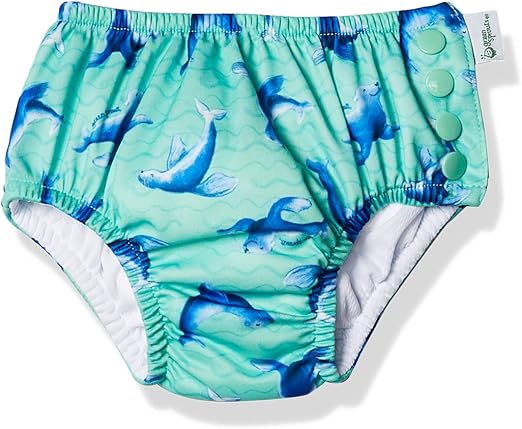 by green sprouts 男宝宝可重复使用游泳尿布, 海沫海洋狮子, 0-6